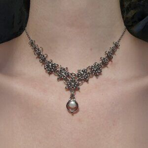 Vintage silver and pearl princess necklace